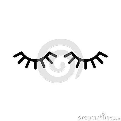 Vector eyelashes. Closed eyes. Vector icon. Vector Illustration