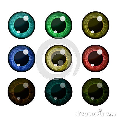 Vector eyes collection. Human pupil Vector Illustration