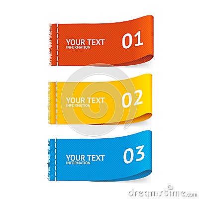 Vector fabric clothing labels option banner Vector Illustration