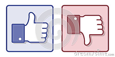 Vector Facebook Like Dislike Thumb Up Sign Vector Illustration