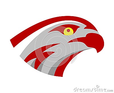 Vector falcon or hawk head sport game play team logo mascot design. American wild eagle abstract bird beak symbol sign Vector Illustration