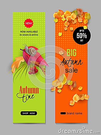 Autumn Advertising Banner Vector Illustration