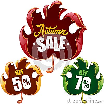 Vector Fall Leaf of Autumn Sale Frame Vector Illustration