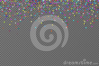 Vector falling confetti horizontal seamless pattern on transparent background Vector Illustration