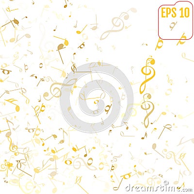 Vector Falling Notes Background. Frame of Treble Clefs, Vector Illustration