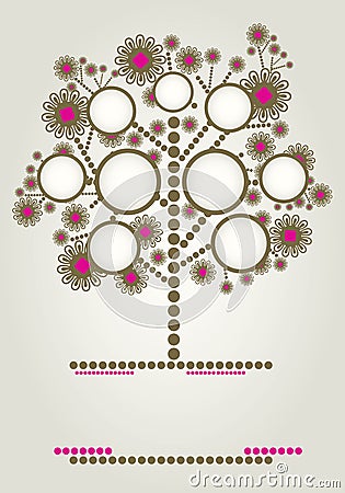 Vector Family Tree Design With Frames Stock Photo - Image: 20142390