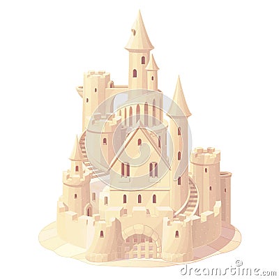 Vector fantasy castle sand, sandcastle Vector Illustration