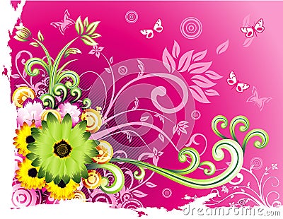 Vector fantasy flower illustration Cartoon Illustration