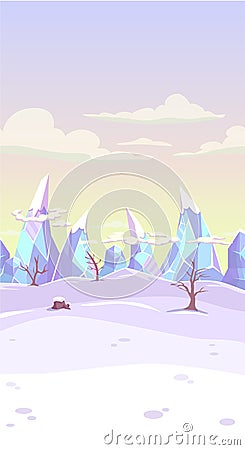 Vector fantasy winter landscape Stock Photo