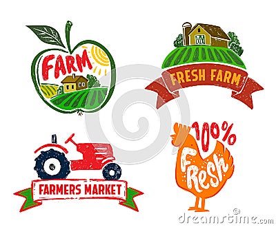 Vector farm labels Vector Illustration