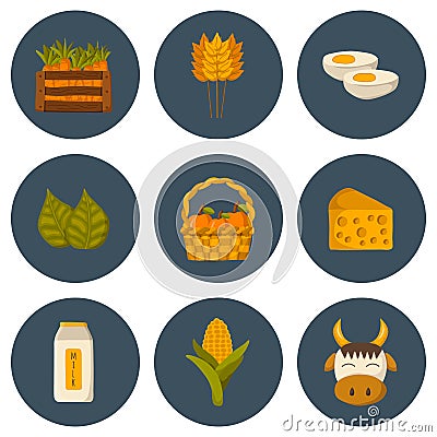 Vector farm products Stock Photo