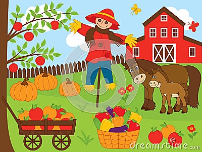 Vector Farm Set. Harvest Set Vector Illustration Vector Illustration