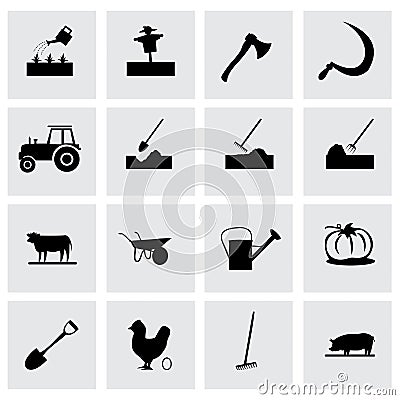 Vector farming icon set Vector Illustration