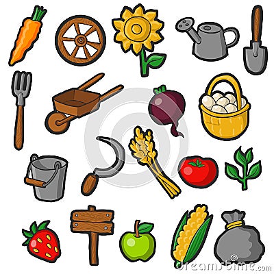 Vector farming set Vector Illustration