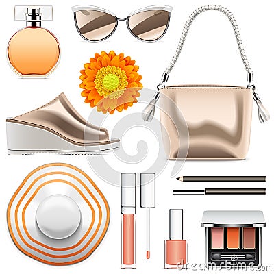 Vector Fashion Accessories Set 6 Vector Illustration