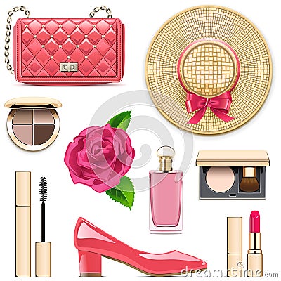 Vector Fashion Accessories Set 4 Vector Illustration