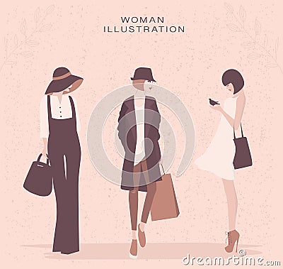 Fashion stylish women collection Vector Illustration