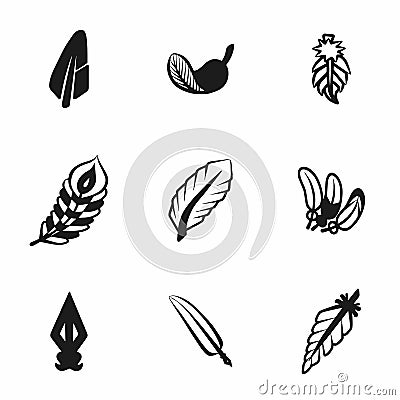 Vector feather icon set Vector Illustration