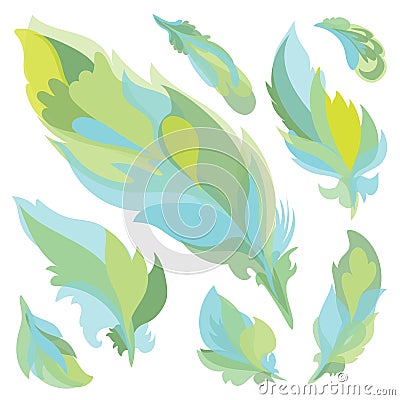 Vector Feather Silhouettes Vector Illustration