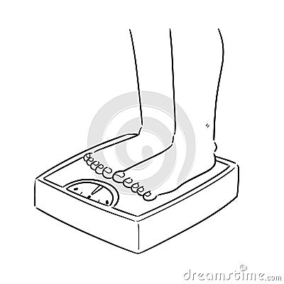 Vector of feet on weighing machine Vector Illustration
