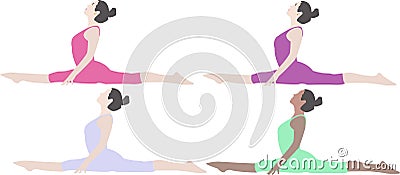 Vector female leg split set. Vector Illustration