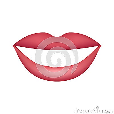 Vector female lips isolated on white background Vector Illustration