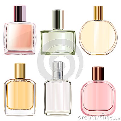 Vector Female Perfume Icons Vector Illustration