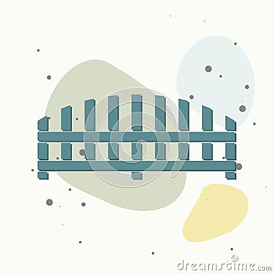 Vector fence icon on multicolored background. Layers grouped for easy editing illustration. Vector Illustration