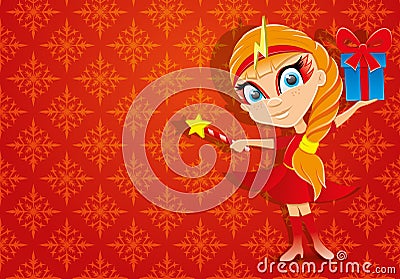 Vector festive banner. Fairy. Vector Illustration