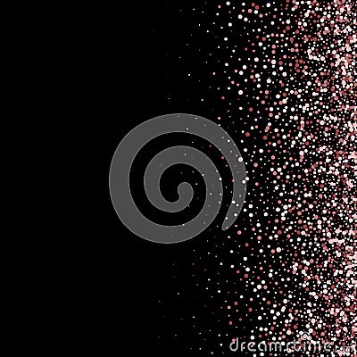 Vector festive illustration of falling shiny particles, purple Confetti Glitters, stars isolated on transparent Vector Illustration