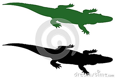 Alligator silhouette collection Vector Illustration