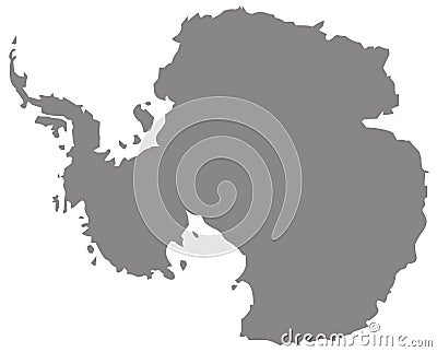 Antarctica map - Earth`s southernmost continent Vector Illustration