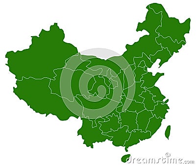 China map - People`s Republic of China, is a country in East Asia Vector Illustration