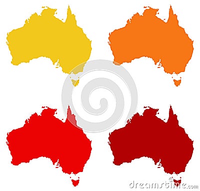 Australia map - country of the Australian continent Vector Illustration