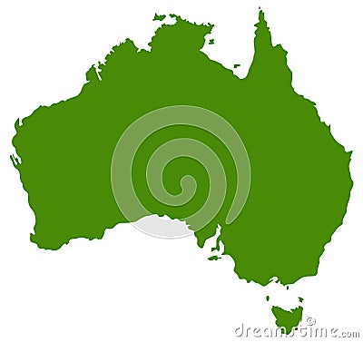 Australia map - country of the Australian continent Vector Illustration