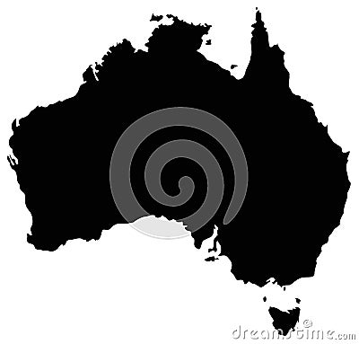 Australia map - country of the Australian continent Vector Illustration