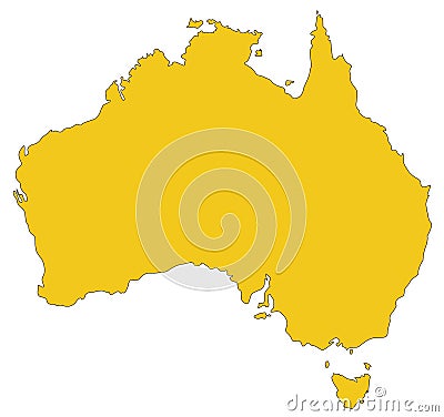 Australia map - country of the Australian continent Vector Illustration