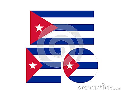 Cuba flags - Republic of Cuba Vector Illustration