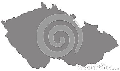 Czech Republic map - country in Central Europe Vector Illustration