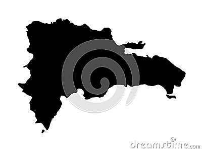 Dominican Republic map - island country in the Greater Antilles archipelago of the Caribbean region Vector Illustration