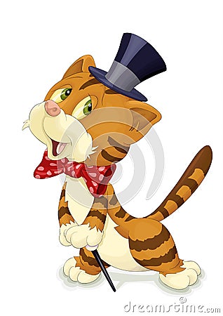 Happy gentleman cat Vector Illustration