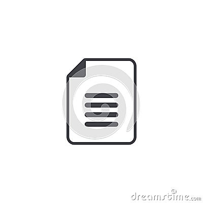 Vector file icon. Outline icon. Document sign. File symbol. Save button. Export button. Element for design interface mobile app or Vector Illustration