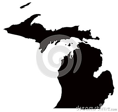 Michigan map - state in the United States of America Vector Illustration