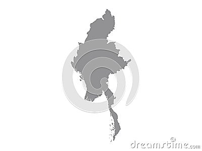 Myanmar map - state of the Republic of the Union of Myanmar Stock Photo