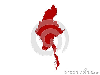 Myanmar map - state of the Republic of the Union of Myanmar Stock Photo