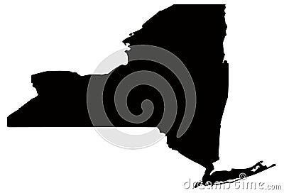 New York State map - state in the United States of America Vector Illustration