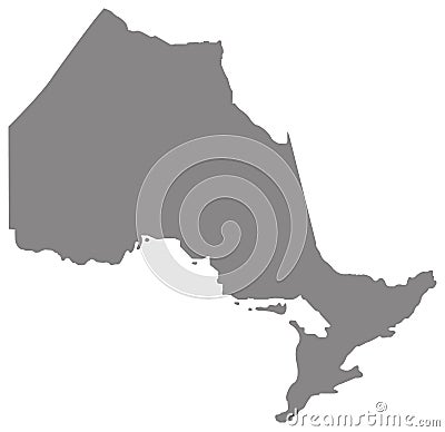 Ontario map - province located in east-central Canada Vector Illustration