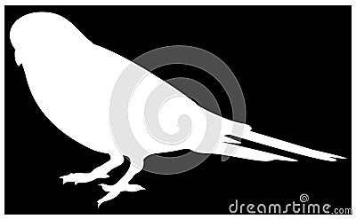 Parrot silhouette - tropical and subtropical bird Vector Illustration