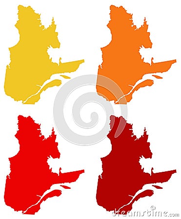 Quebec map - the biggest province and territory of Canada Vector Illustration