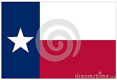 Texas flag - the second largest state in the United States Vector Illustration